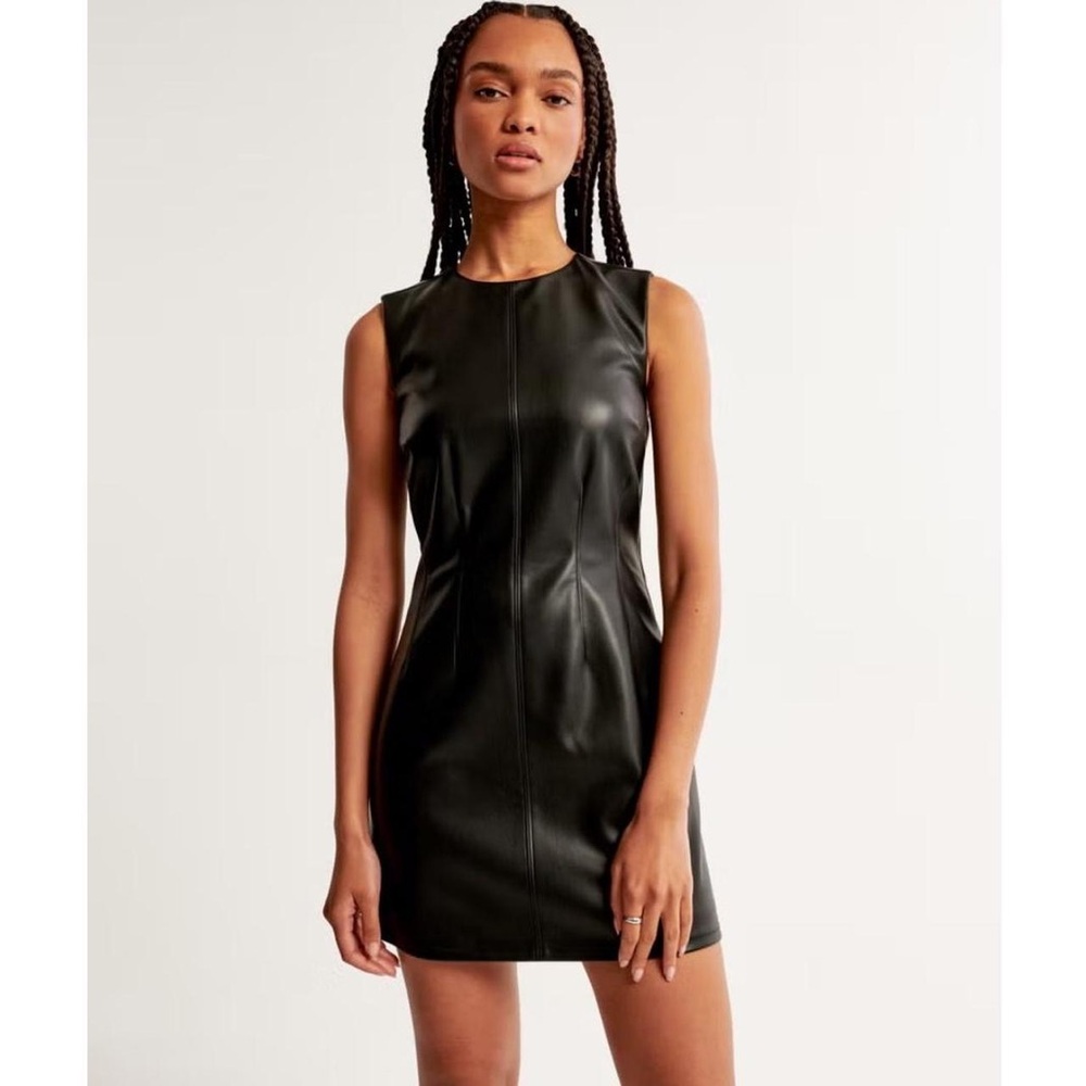 Abercrombie & Fitch Women's Black Sleeveless Leather Dress